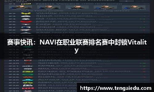 赛事快讯：NAVI在职业联赛排名赛中封锁Vitality